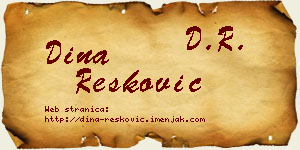 Dina Resković vizit kartica